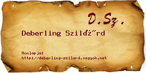 Deberling Szilárd névjegykártya